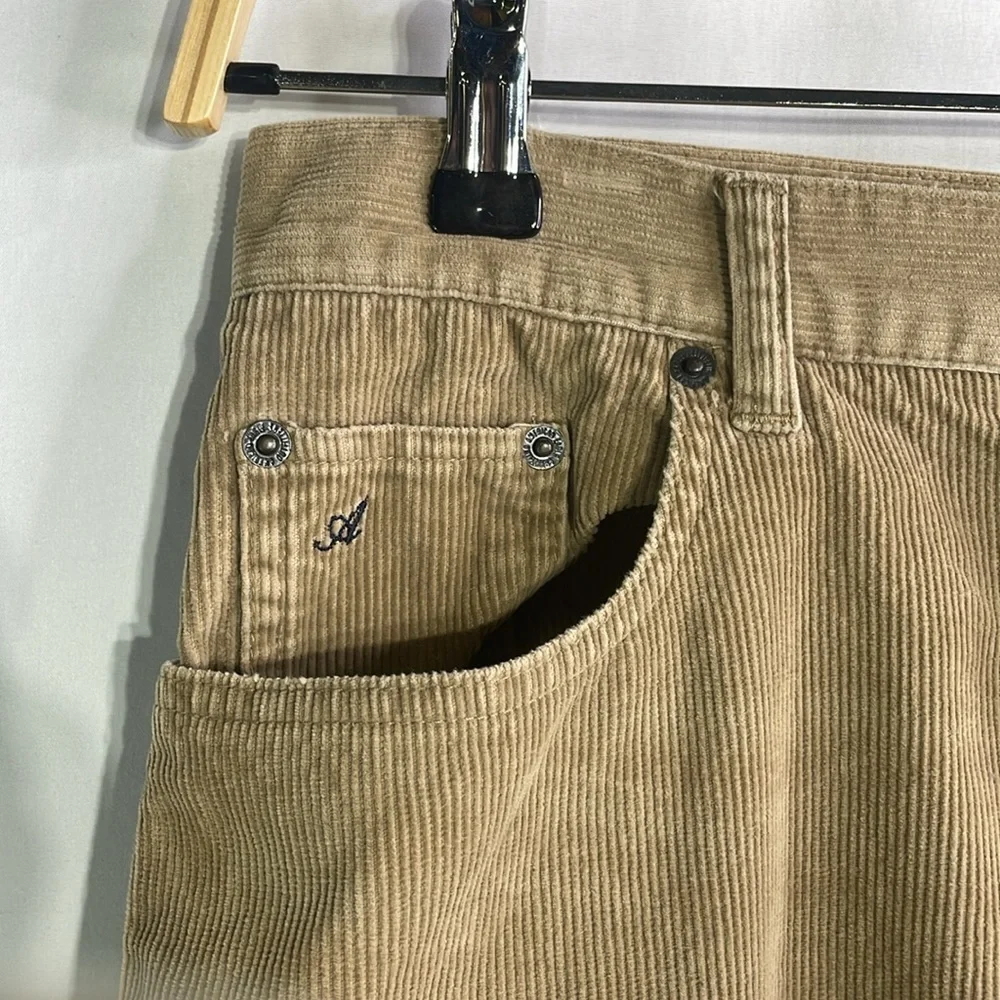 American Eagle tan corduroy jeans skirt with front slit